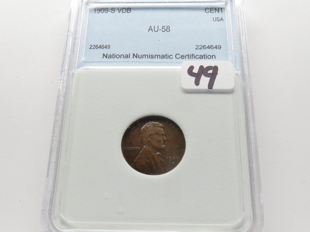 Lincoln Cent 1909-S VDB NNC CH AU  KEY DATE