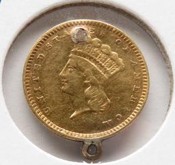 Gold 1856 $ slant 5, large head jewelry piece