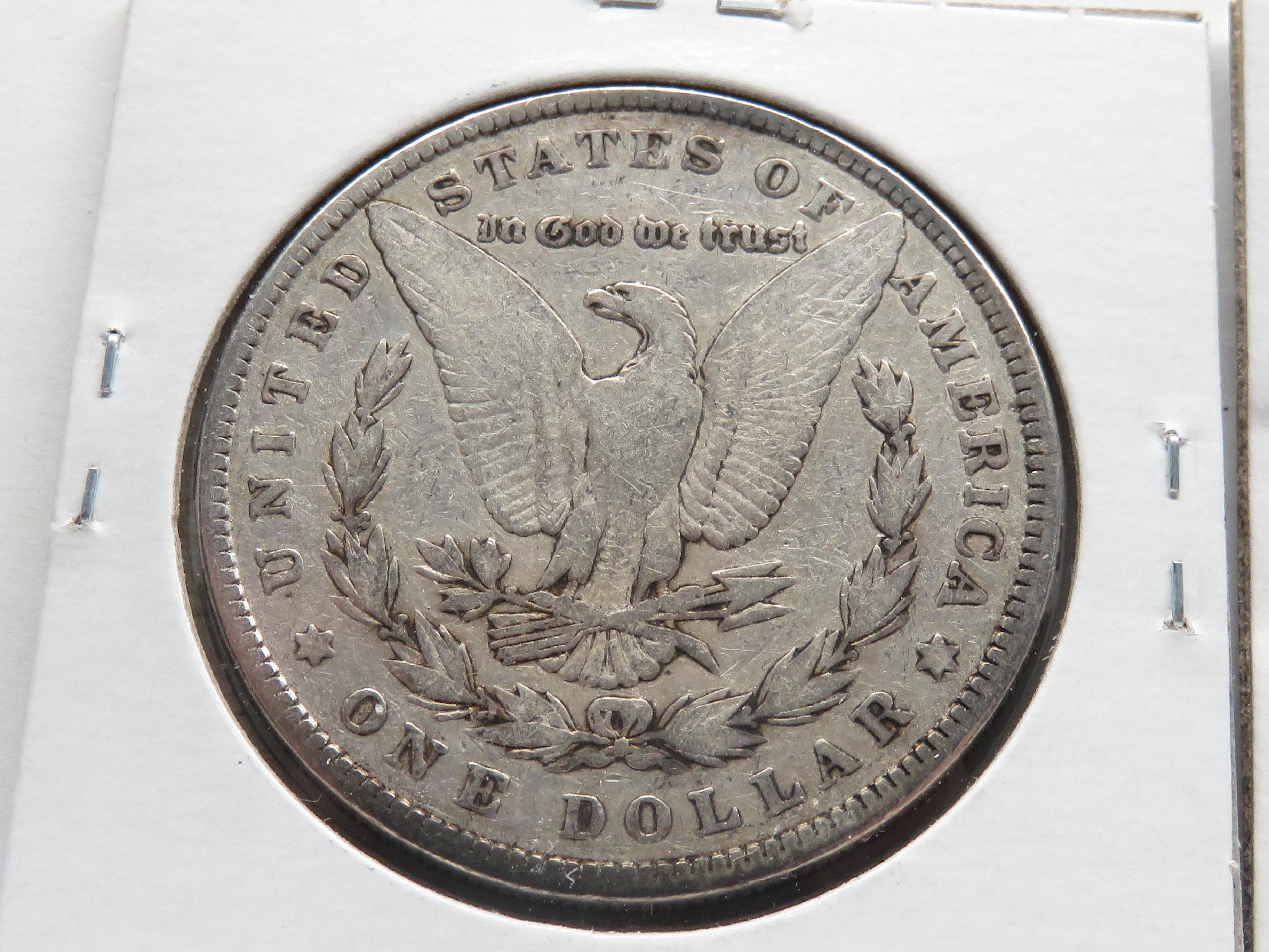 3 Morgan $: 1881 VG, 1882-O VG, 1883 F details problems