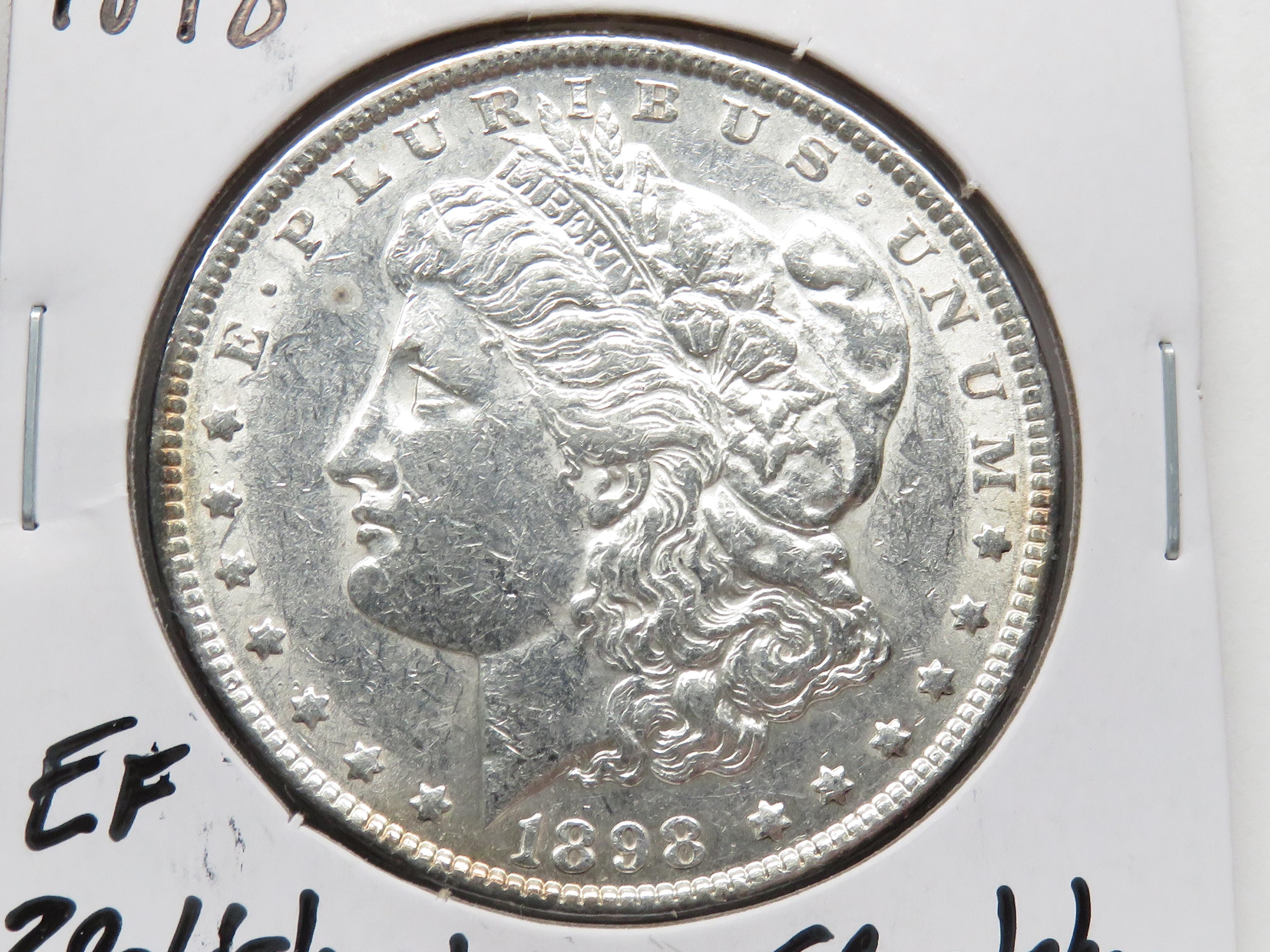 2 Morgan $: 1890S F, 1898 EF ?polished scratches