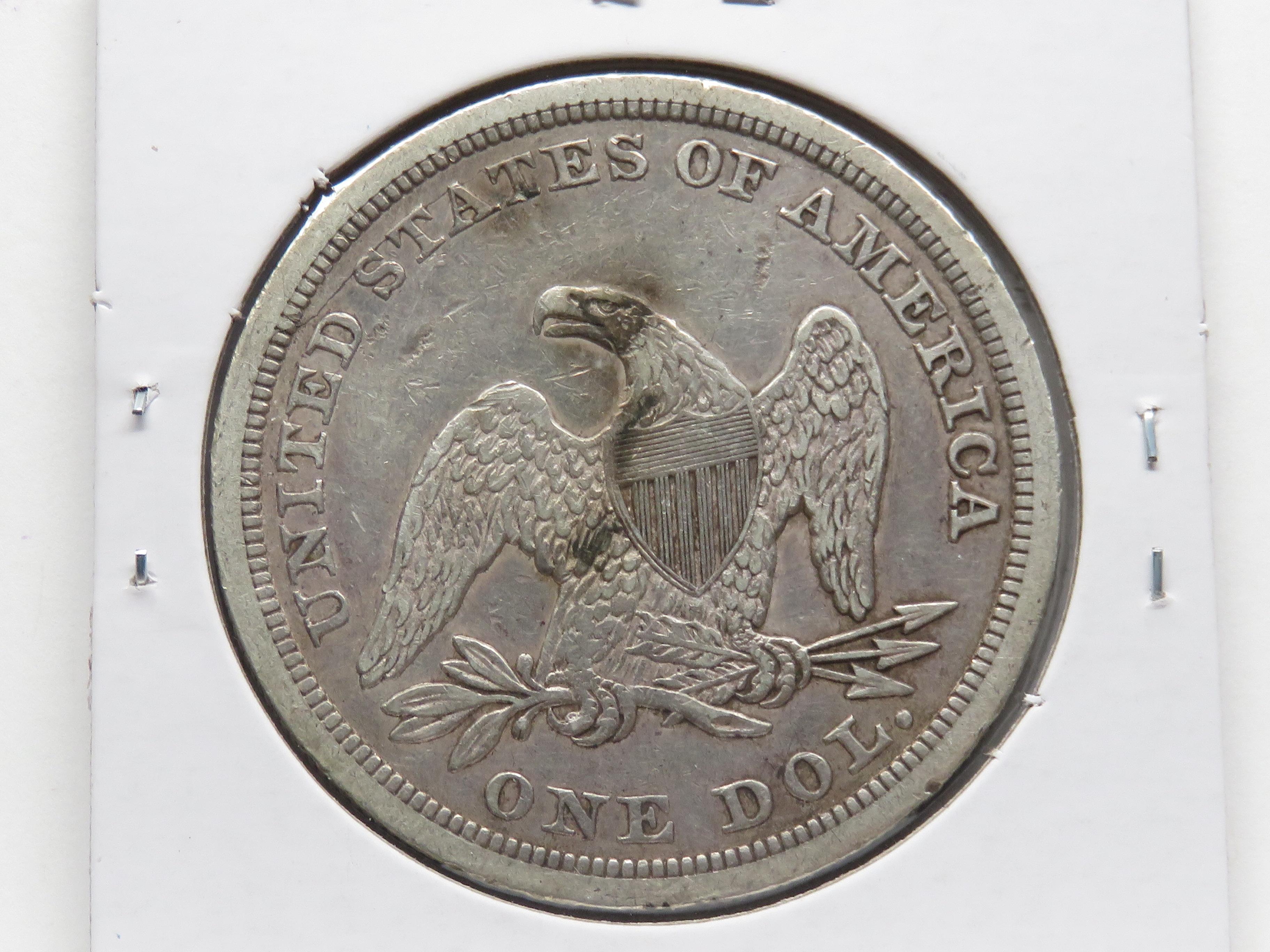 Seated Liberty $ 1846 VF, 26.7gm, ?cleaned
