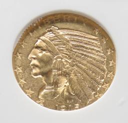 $5 Gold Indian 1915 PCI MS64, green label