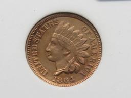 Indian Cent 1864 CN NNC MS62