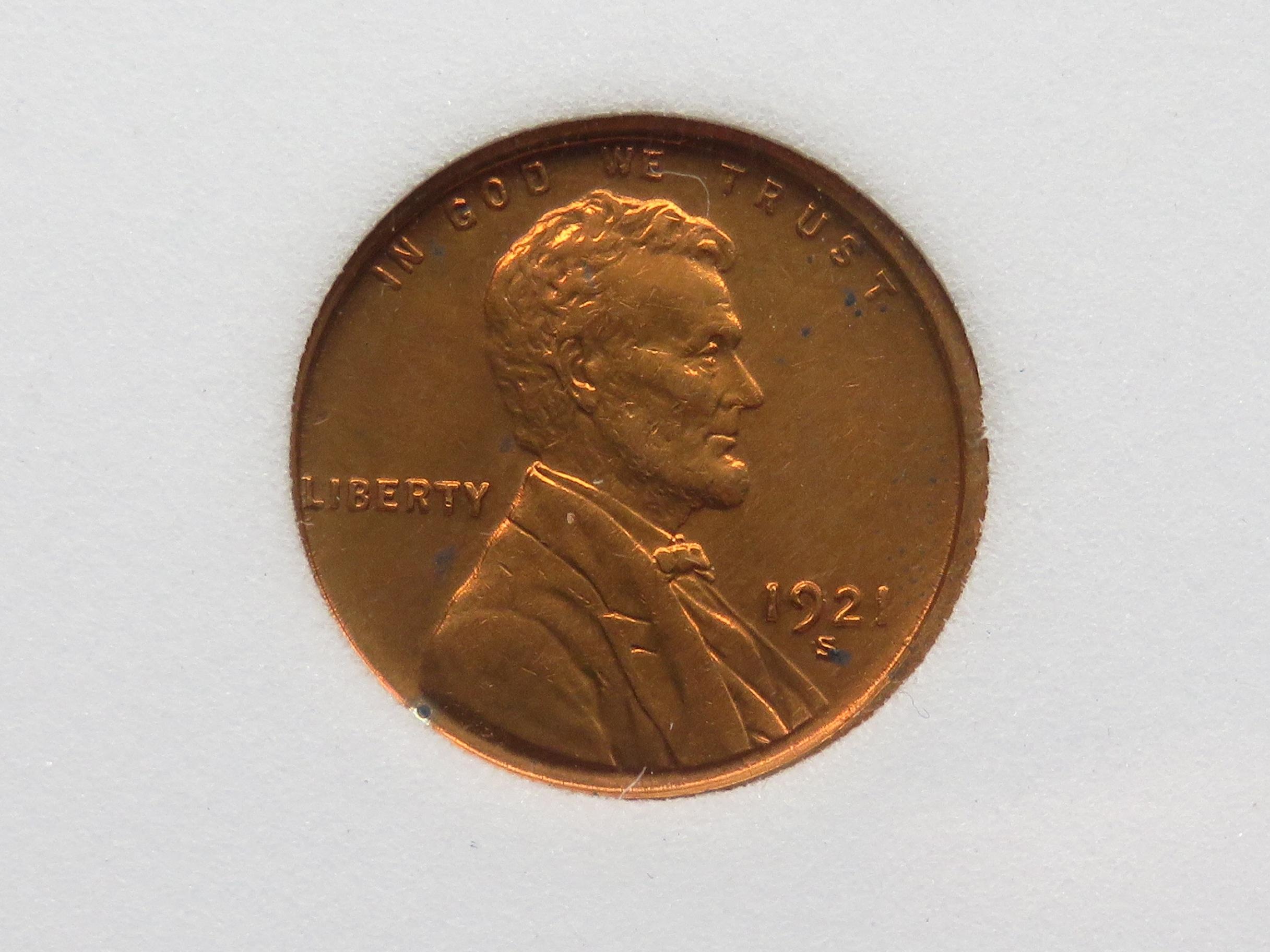 Lincoln Cent 1921S NNC MS63 RB