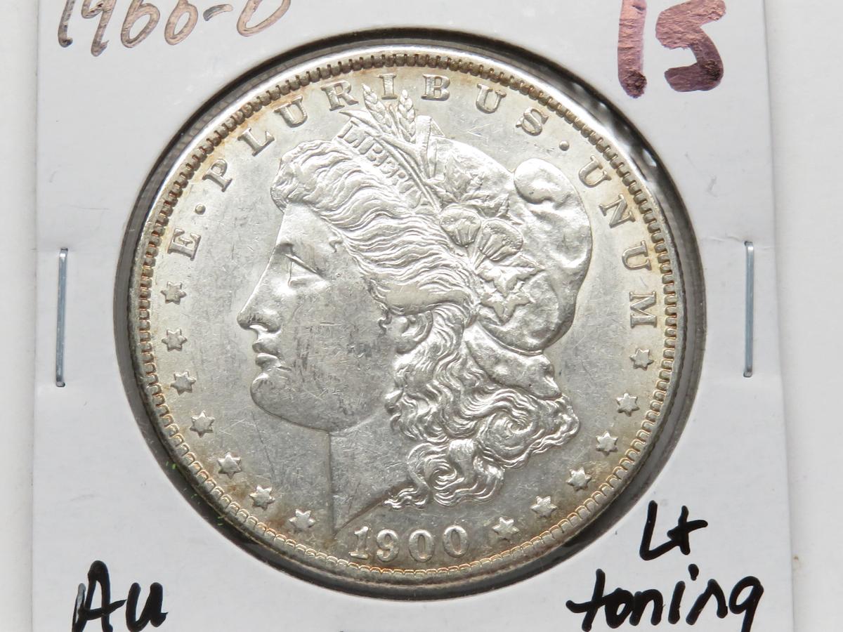 Morgan $ 1900-O AU light toning