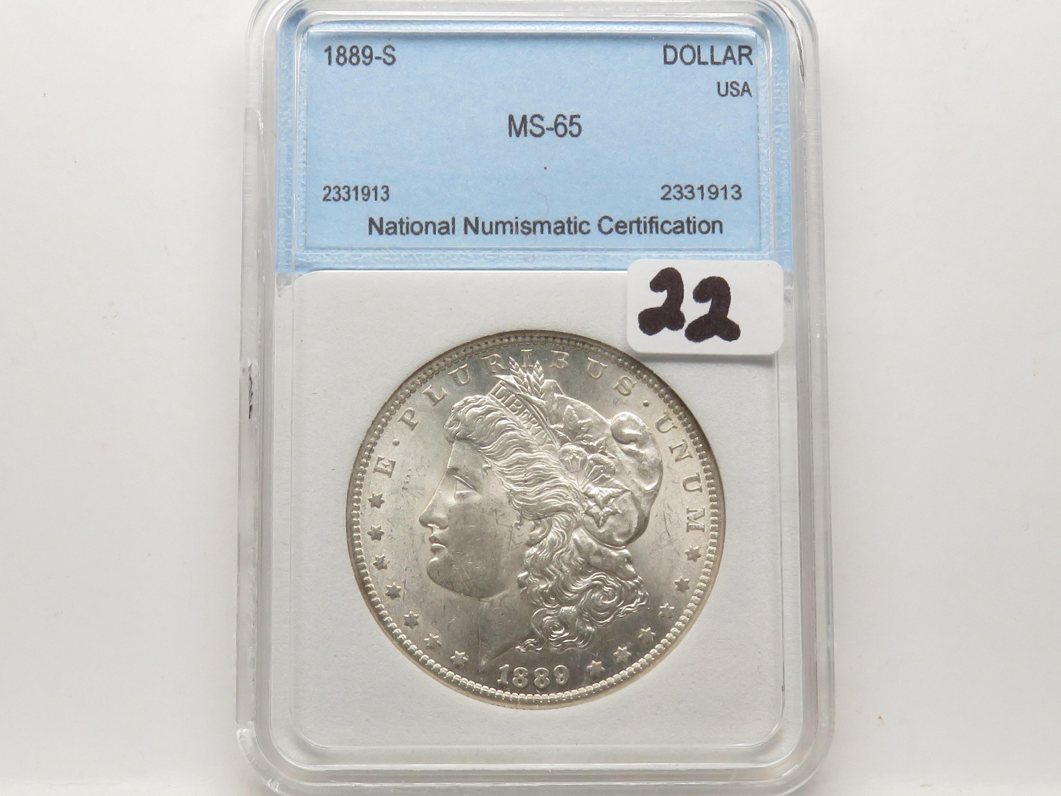 Morgan $ 1889S NNC MS65 great luster