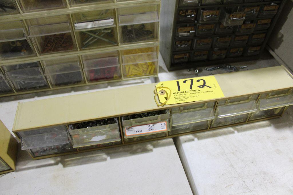 Cabinet of screws, hex nuts, etc.