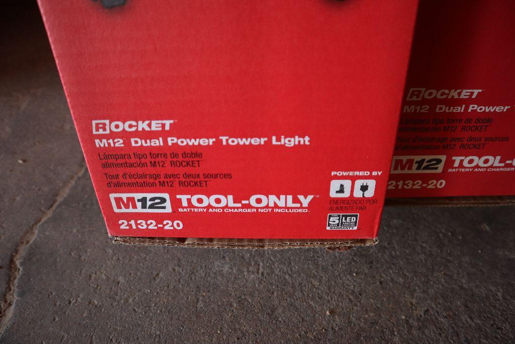 Milwaukee M12 dual power tower lights model 2132-20.