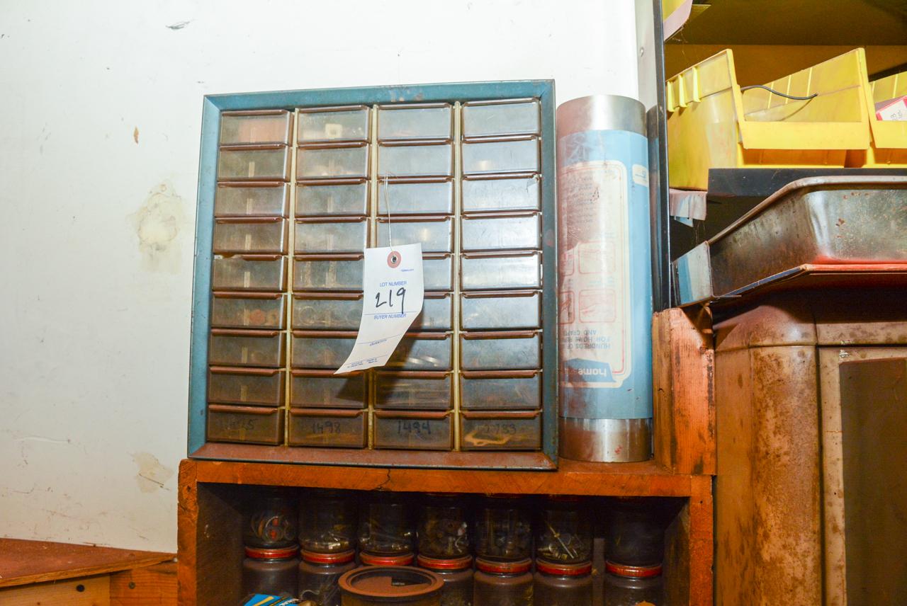 Cabinet and Contents:  Hardware, Screws, Bolts, Nuts