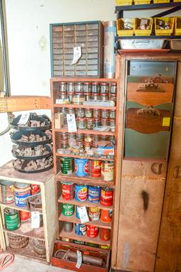 Cabinet and Contents:  Hardware, Screws, Bolts, Nuts