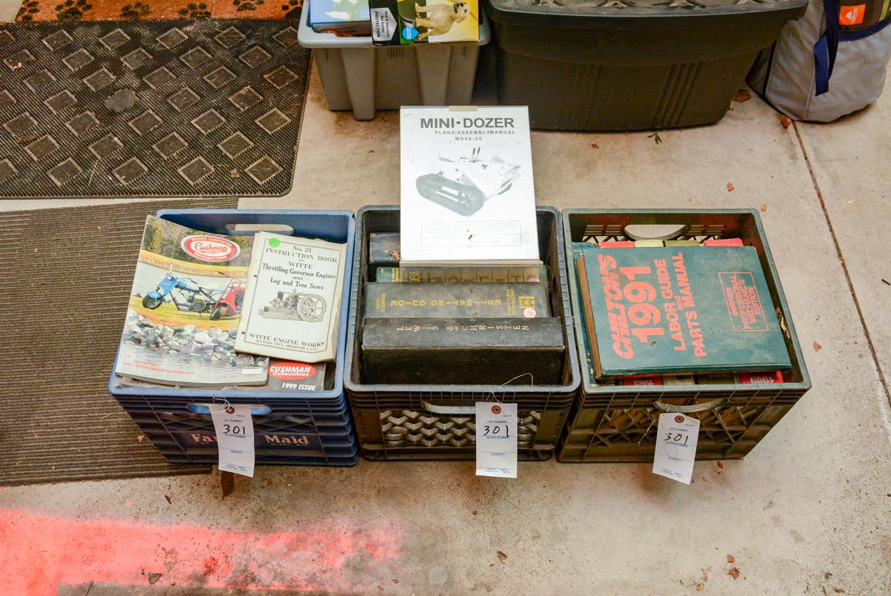 (3) Crates of Mechanics Manuals; Farm Books; Gas Engine Books