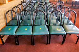 (20) Black Dining Chairs w/vinyl seats, Various Conditions, Preview for Condition