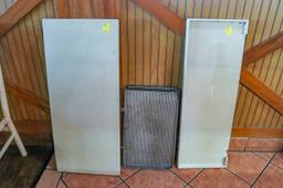(2) Corian Countertop pieces; (2) SS Cutting Boards for Hot Wells