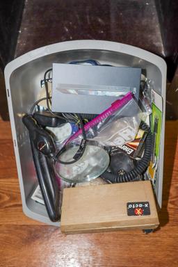 Large assortment of office supplies and x-acto tool