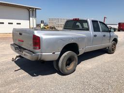 2003 DODGE 3500 PICKUP, QUAD CAB, 4X4, 5.9 DSL, DUALLY