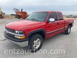 2002 CHEVY Z71 1500 PICKUP, EXT. CAB, V8,