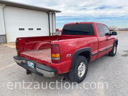 2002 CHEVY Z71 1500 PICKUP, EXT. CAB, V8,