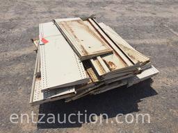 8 PALLETS OF METAL SHELVING, APPROX. 12 SHELVING