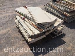 8 PALLETS OF METAL SHELVING, APPROX. 12 SHELVING