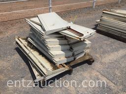 8 PALLETS OF METAL SHELVING, APPROX. 12 SHELVING