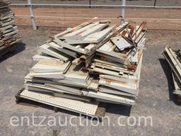 8 PALLETS OF METAL SHELVING, APPROX. 12 SHELVING