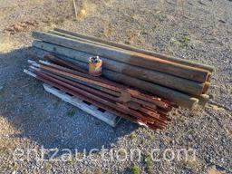LOT OF USED 6' T-POSTS AND 6" WOOD POSTS