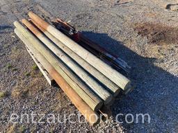 LOT OF USED 6' T-POSTS AND 6" WOOD POSTS
