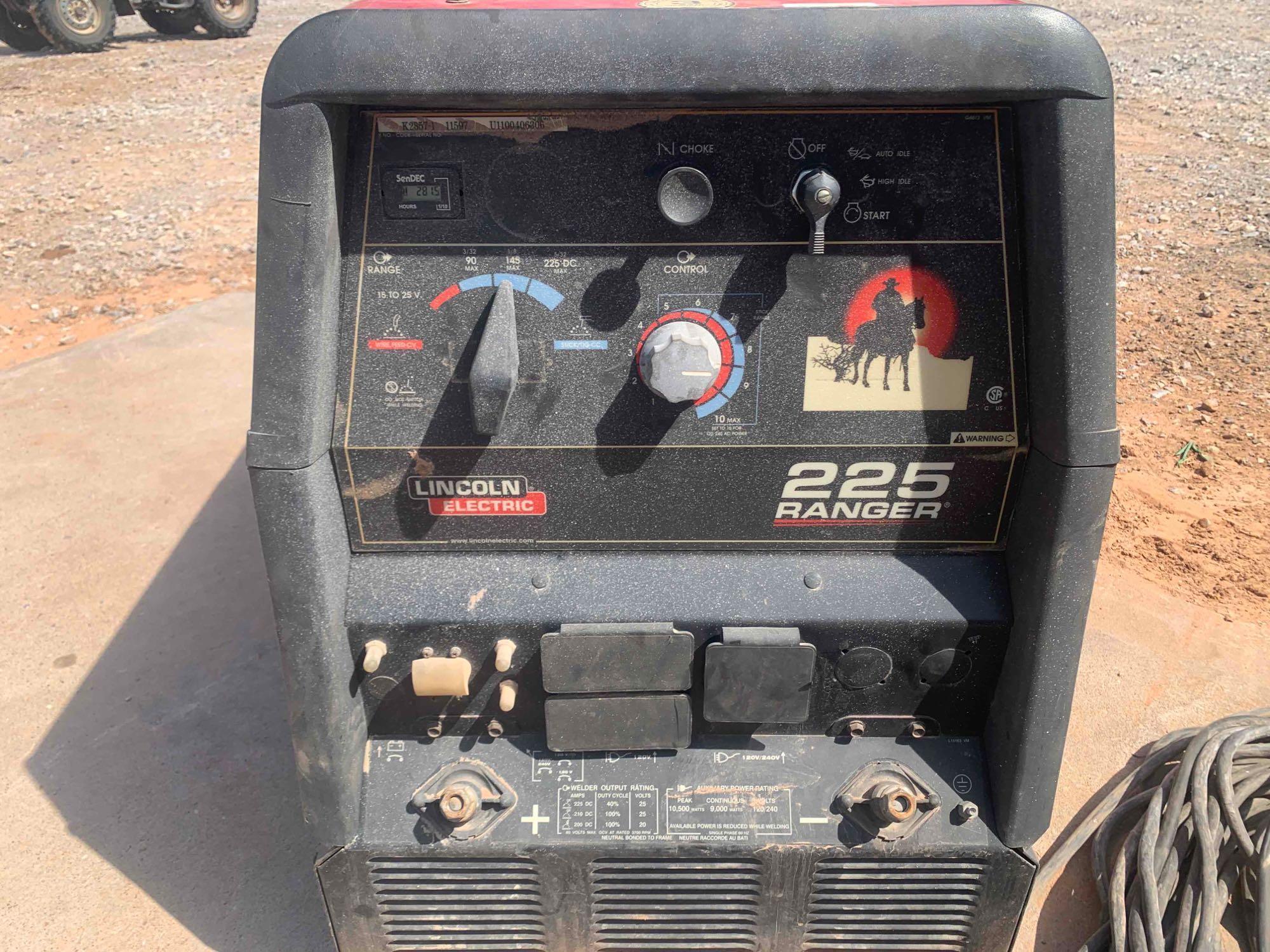 RANGER 225 WELDER, KOHLER GAS ENGINE,