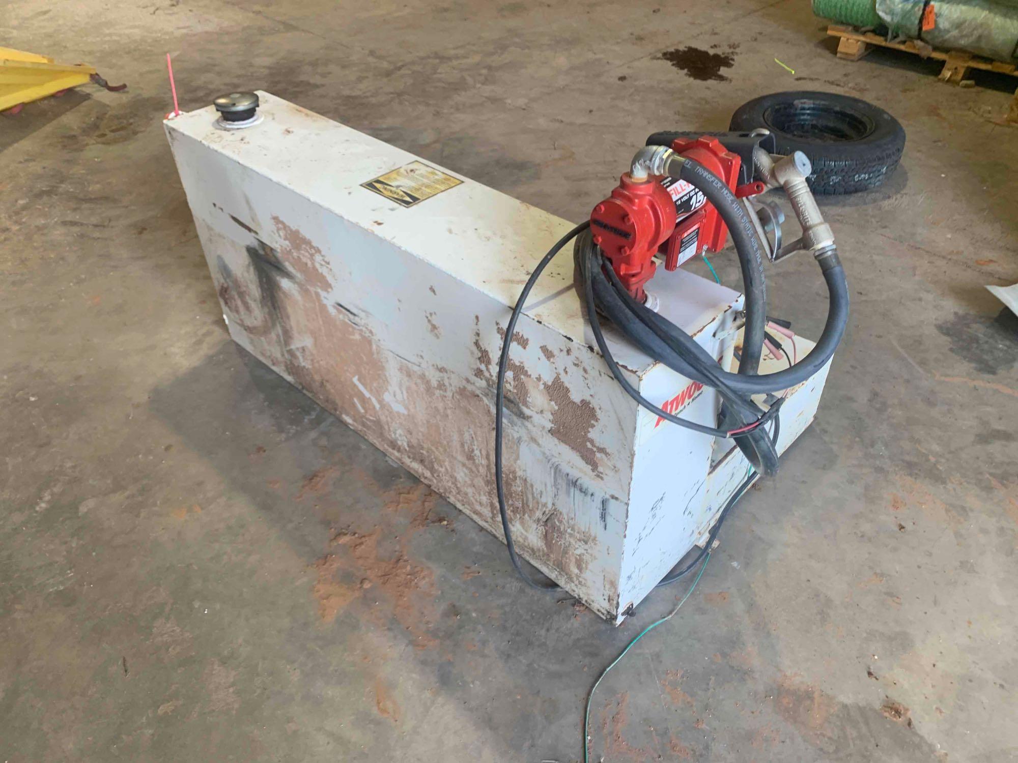 L-SHAPED FUEL TANK WITH FILLRITE PUMP 12V 15 GPM
