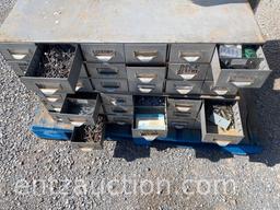 MISC LOT, TORCH CART, 2 METAL CABINETS AND