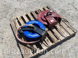 1) REEL CRAFT HOSE REEL W/ HOSE, 1) GOODYEAR