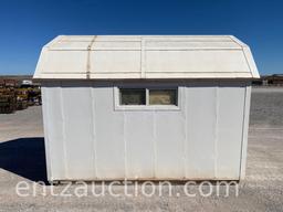 6 1/2' X 10' BUILDING ON SKIDS, WIRED FOR ELECT.,