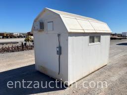6 1/2' X 10' BUILDING ON SKIDS, WIRED FOR ELECT.,