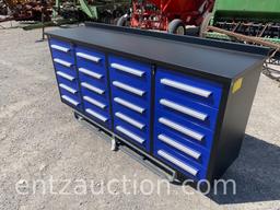 20 DRAWER TOOLBOX, 87" X 23" X 39",