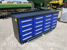 20 DRAWER TOOLBOX, 87" X 23" X 39",