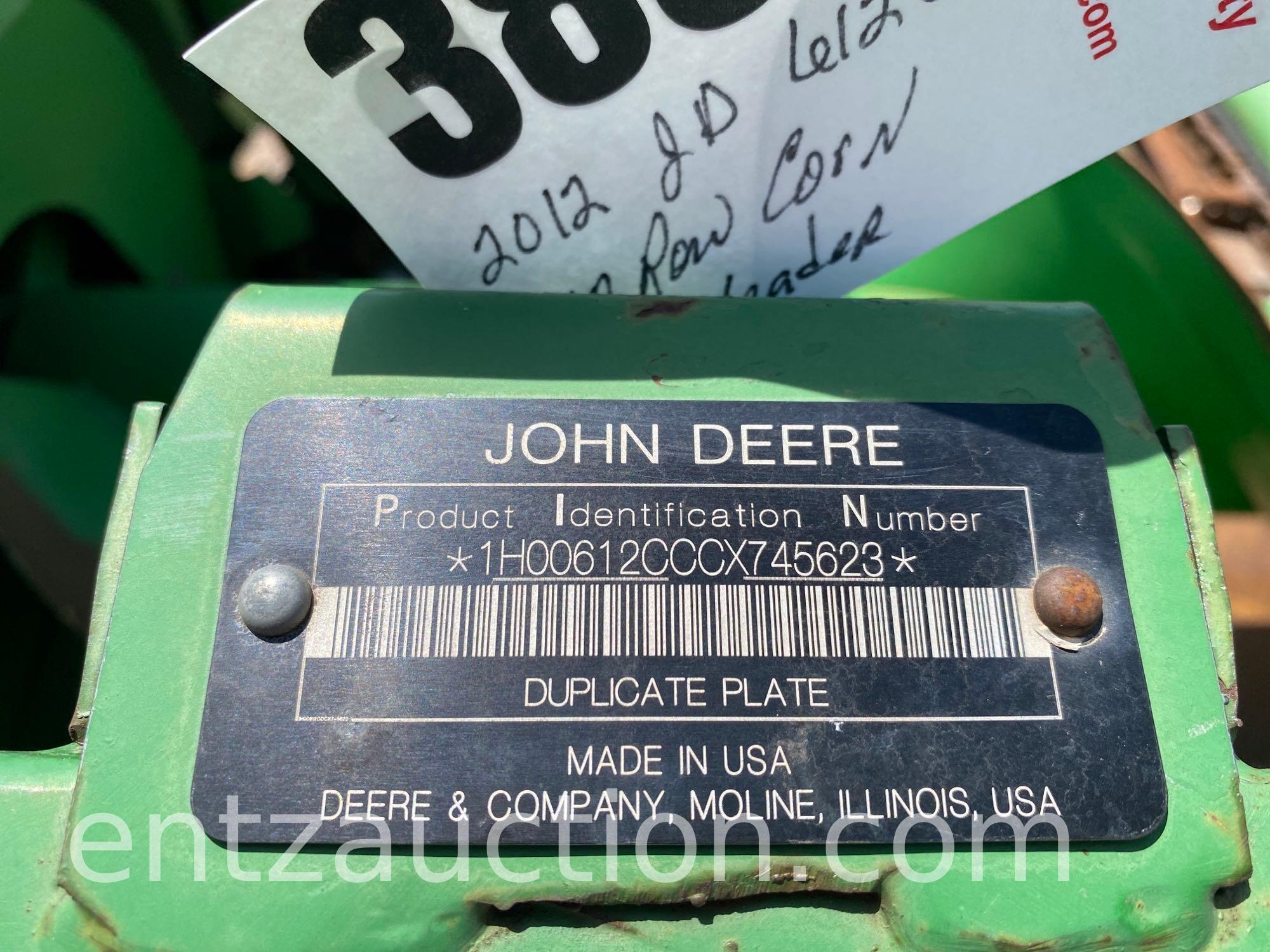 2012 JD 612 C CORN HEAD, 12 ROW, 30" *HEADER ONLY,