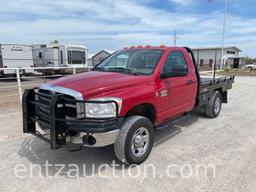 2008 DODGE 3500 PICKUP, SINGLE WHEEL, REGULAR CAB,
