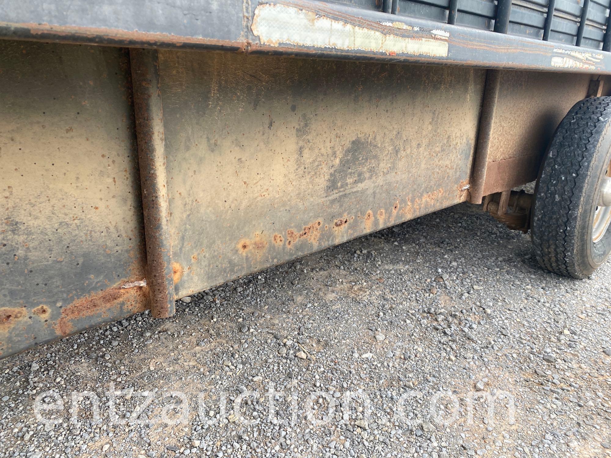 2005 GOOSENECK BAR TOP STOCK TRAILER, 6' X 24',