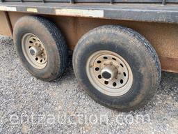 2005 GOOSENECK BAR TOP STOCK TRAILER, 6' X 24',