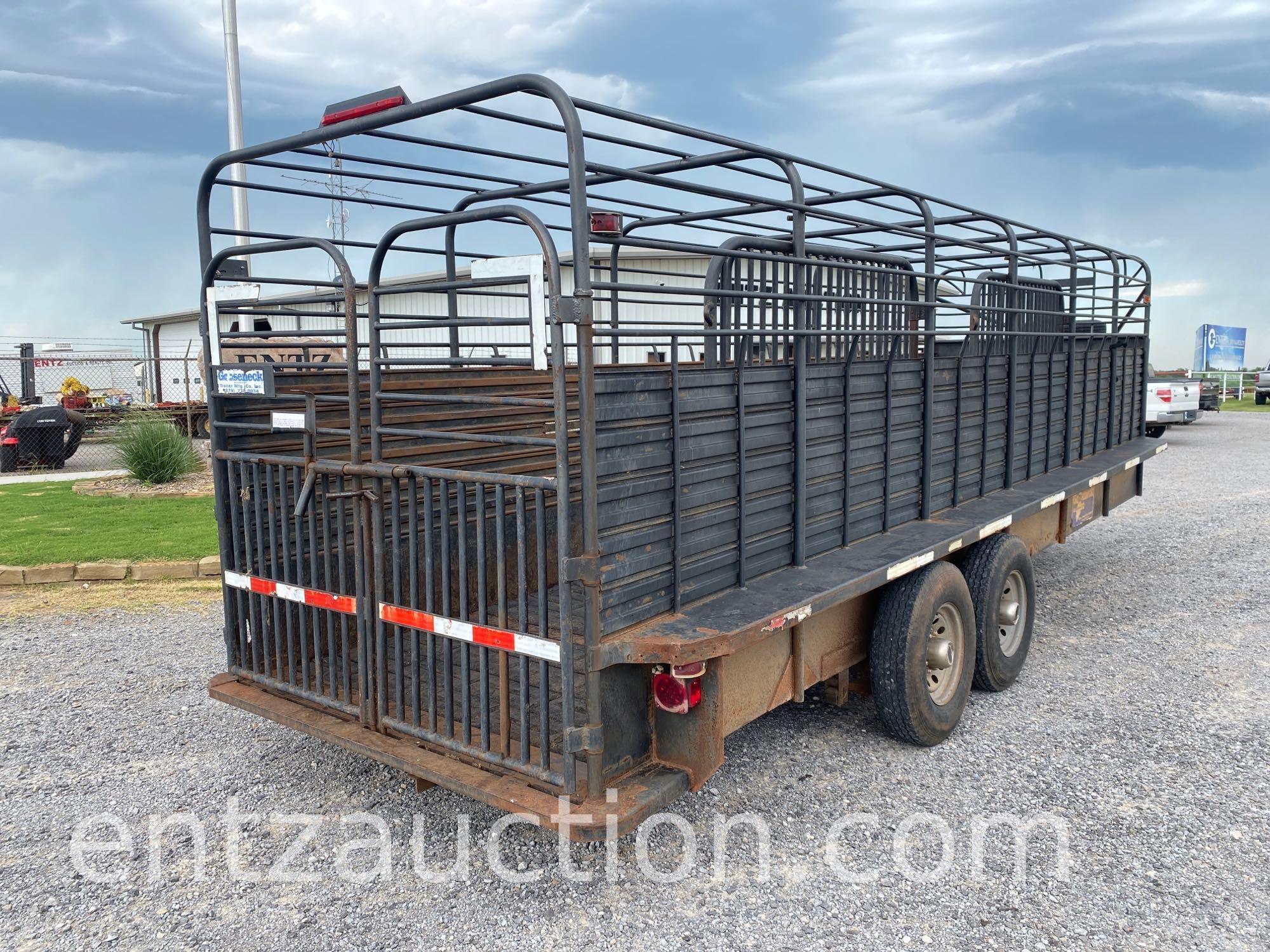 2005 GOOSENECK BAR TOP STOCK TRAILER, 6' X 24',