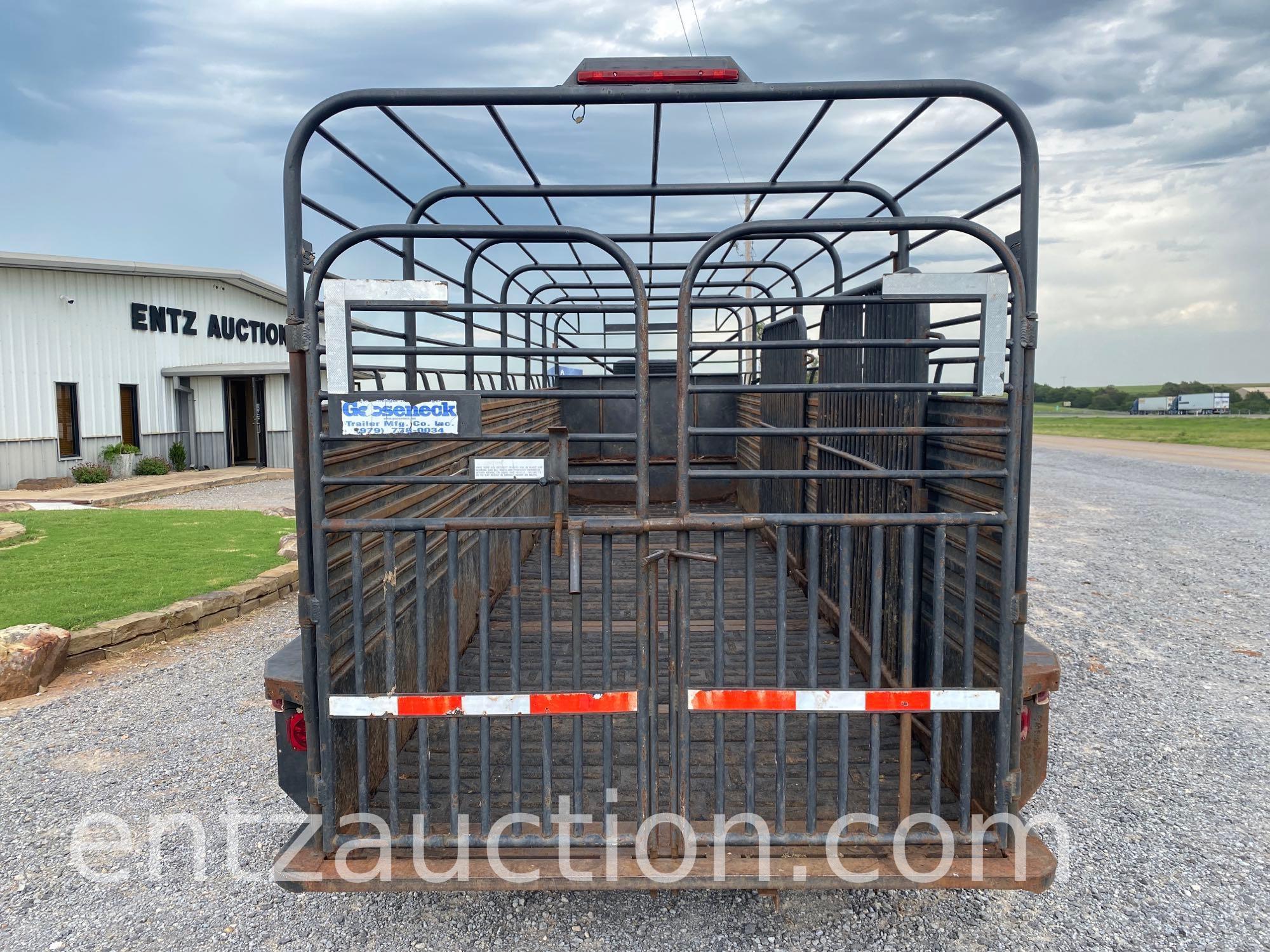 2005 GOOSENECK BAR TOP STOCK TRAILER, 6' X 24',