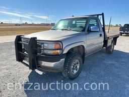 2001 GMC 2500 PICKUP, SINGLE CAB, 4X4, AUTO, 8100