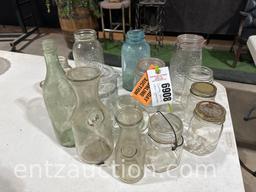 LOT OF CANNING JARS, VARIOUS SIZES AND BRANDS,