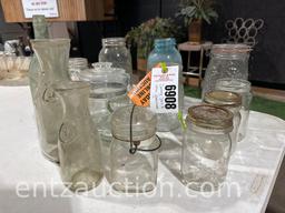 LOT OF CANNING JARS, VARIOUS SIZES AND BRANDS,
