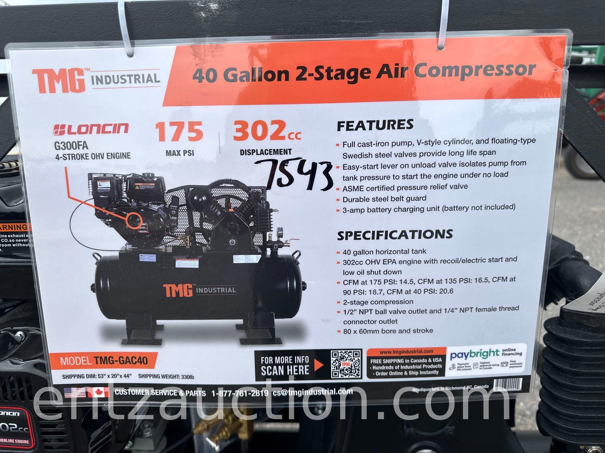 TMG 40 GAL. 2 STAGE AIR COMPRESSOR, LONCIN