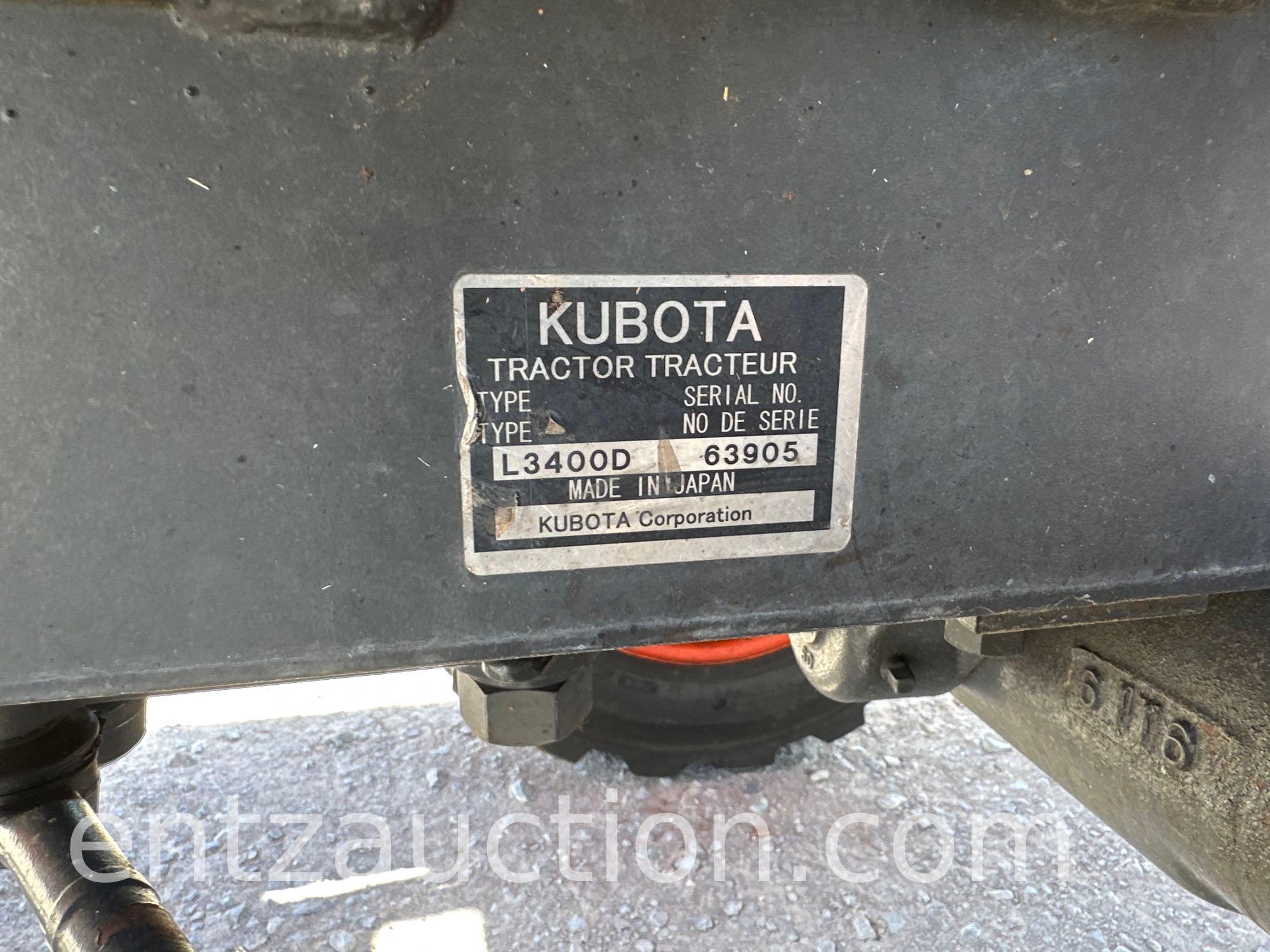 2006 KUBOTA L3400 TRACTOR, ROPS, 4WD, 3PT, PTO,