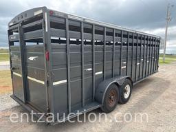 2000 TITAN GN LIVESTOCK TRAILER, 6' 8" X 24', TA,