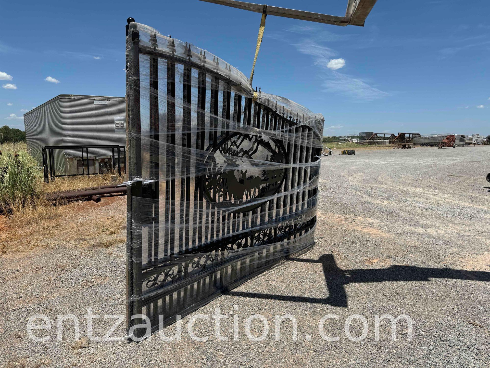 SET OF 10' DECORATIVE WROUGHT IRON GATES
