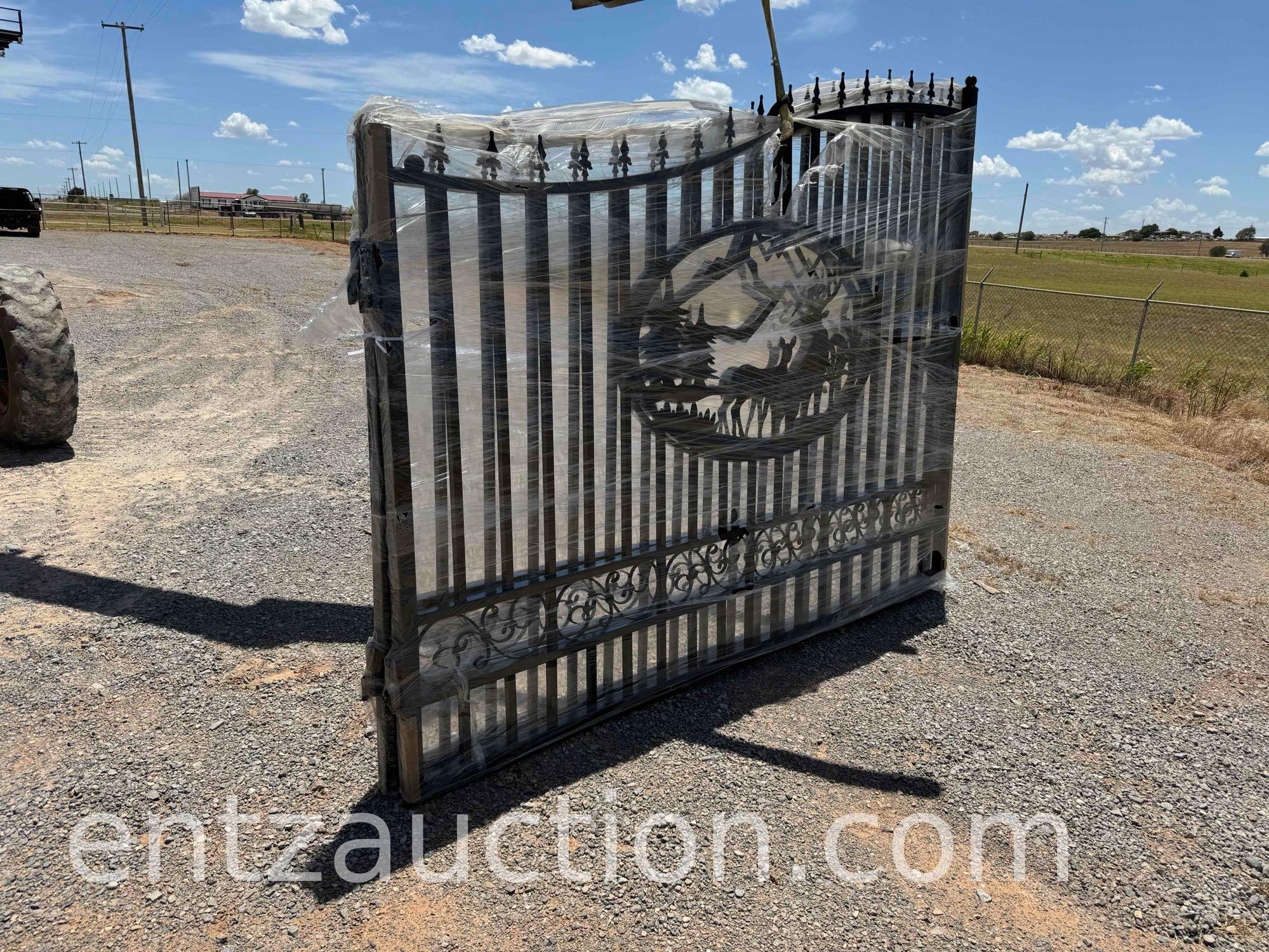 SET OF 10' DECORATIVE WROUGHT IRON GATES