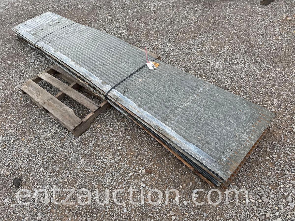 USED GALVANIZED CORRUGATED SHEET METAL, 2' WIDE,